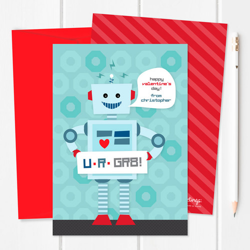 Kids Valentines Cards | Robot Love