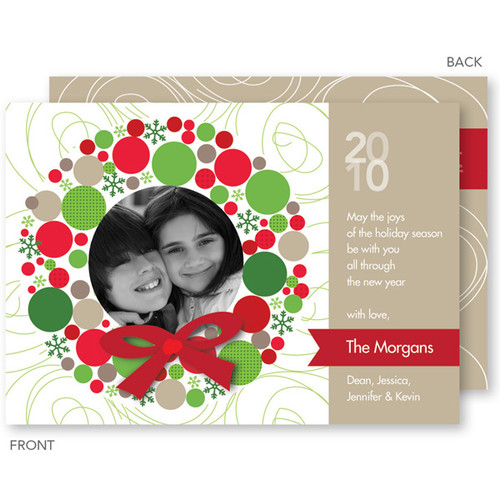 holiday cards | Bright Xmas Wreath Christmas Photo Cards by Spark & Spark