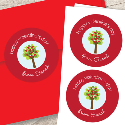 A Tree Of Love Valentine Labels