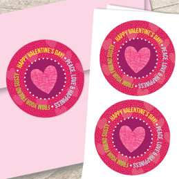 Peace Love & Happiness Valentines Labels