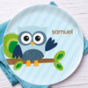 Owl be yours Blue Personalized Dishes