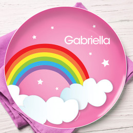 Dreamy Rainbow Personalized Plates For Kids