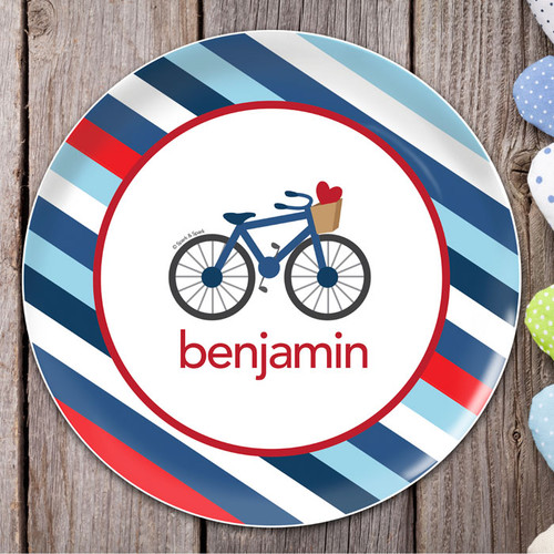 A Lovely Boy Ride Personalized Kids Plates