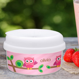 Owl Be Yours Girl Personalized Snack Bowls