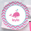 Sweet Pink Whale Personalized Melamine Plates