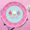 Three Sweet Cupcakes Personalized Plates For Kids