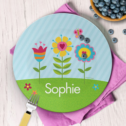 Spring Blooms Personalized Kids Plates