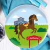 Cute Race Horse Personalized Melamine Plates
