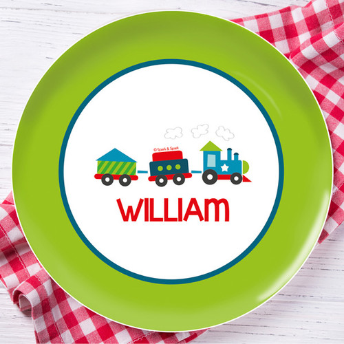 Choo Choo Train Personalized Melamine Plates