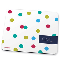 White & Colorful dots Mouse Pad