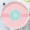 Pretty Pink Quatrefoil Personalized Plates For Kids