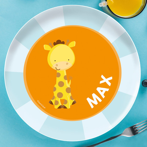 Cute Baby Giraffe Personalized Melamine Plates