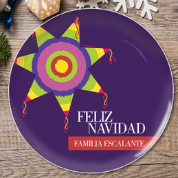 A Colorful Pinata Personalized Christmas plates