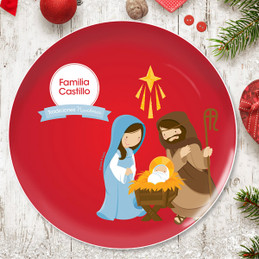 La Tradicion de el Nacimiento Personalized Christmas plate