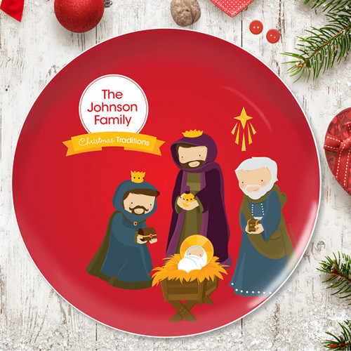 The Three Kings Tradition Personalized Christmas plate