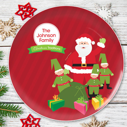 Santa's Tradition Personalized Christmas plate