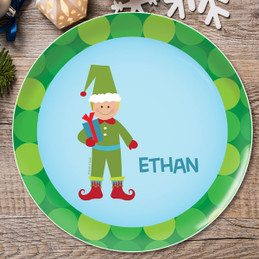 Cute Elf Boy Kids Plate
