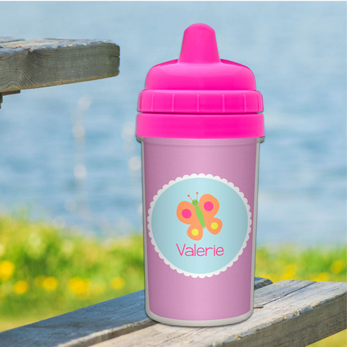 Girl Sippy Cups with Sweet Butterfly