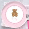 A Sweet Pink Teddy Bear Personalized Kids Plates