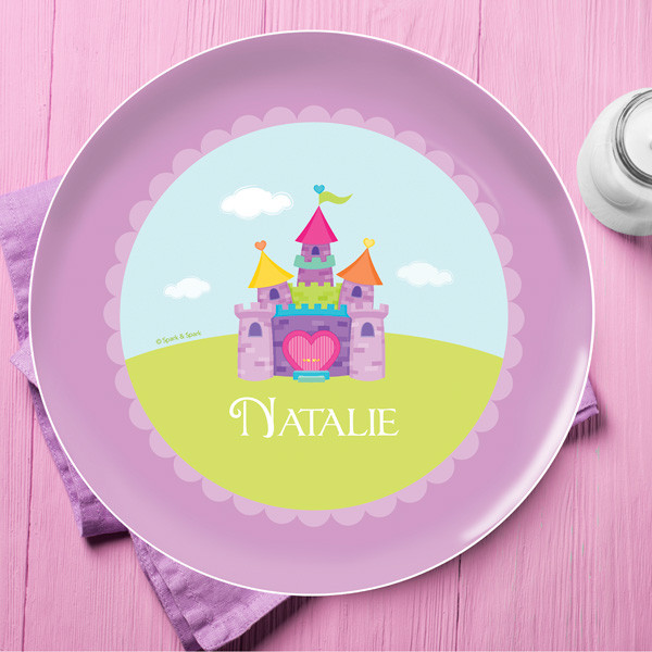 Pretty Heart Castle Personalized Kids Plates By Spark & Spark