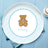 Cute Blue Teddy Bear Personalized Kids Plates