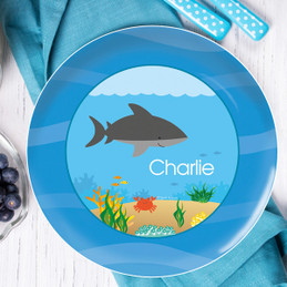 Shark Waves Personalized Kids Plates