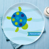 Swimming Blue Turtle Personalized Melamine Plates