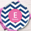 Blue and Pink Chevron Kids Plate