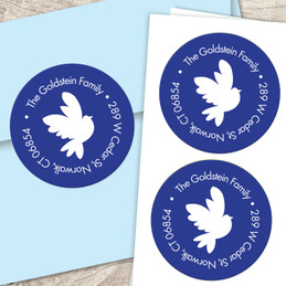 Modern dove of peace label