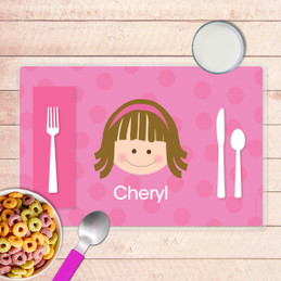 Just Like Me Girl Pink Kids Placemat