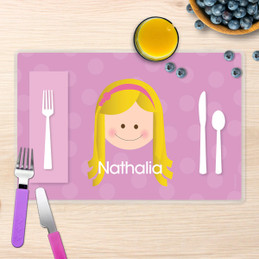 Just Like Me Girl Lavender Kids Placemat