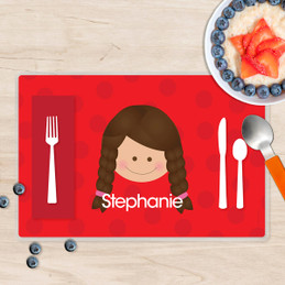 Just Like Me Girl Red Kids Placemat