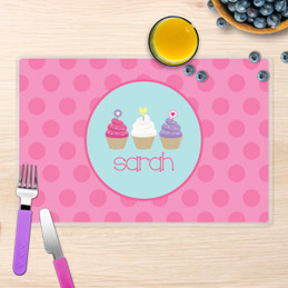 Three Sweet Cupcakes Kids Placemats