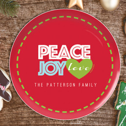 Peace, Joy and Love Christmas Plate