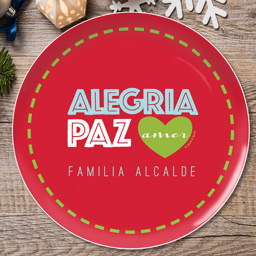 Alegria, Paz y Amor Christmas Plate