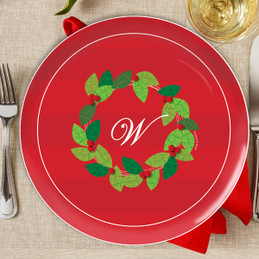 Elegant Wreath Christmas Plate