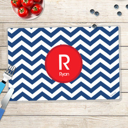 Chevron Navy and Red Kids Placemat