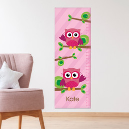 Pink Owl Be Yours Kids Growth Chart