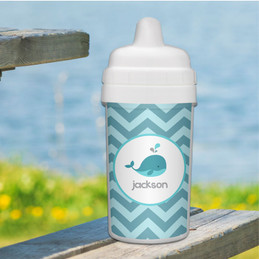 Sweet Blue Whale Personalized Sippy Cups