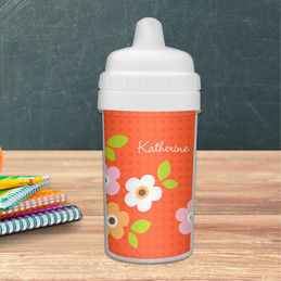 Orange Preppy Flowers Infant Sippy Cup