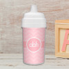 No Spill Sippy Cup with Initials On Chevron