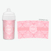 Pink Sweet Damask Personalized Sippy Cups