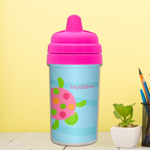 Personalized Toddler Sippy Cups with Turtle