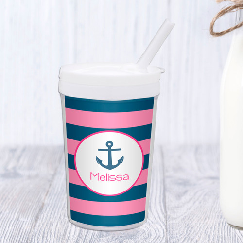 Let's Sail-Pink Personalized Kids Cups