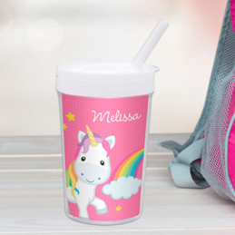 Rainbow Unicorn Personalized Kids Cups