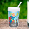 A Cool Red Hair Superhero Toddler Cup