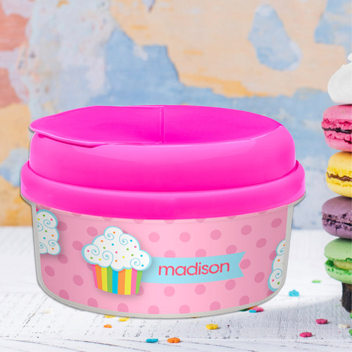 Rainbow Cupcake Personalized Snack Bowls