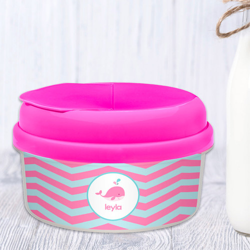Sweet Pink Whale Personalized Snack Bowls