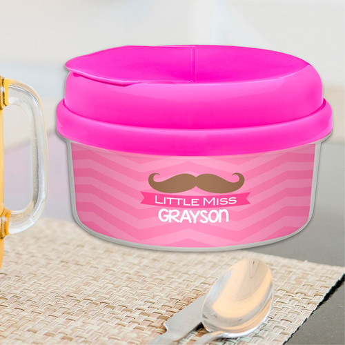 Little Miss Mustache Snackbowls For Toddlers