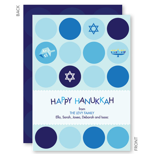 Hanukkah Greeting Cards | Hanukkah Polka Dots